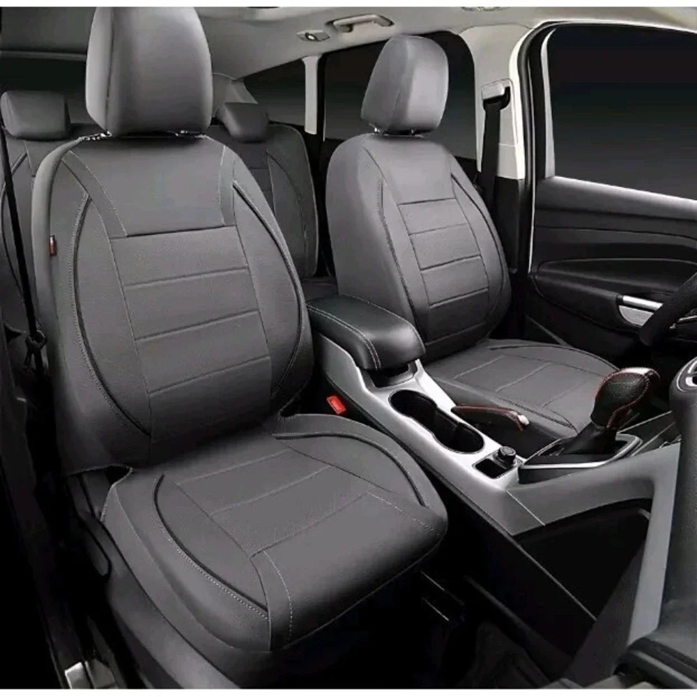 Universal Car 5 Seat Covers Full Set PU Leather Front Rear Protector Cushion Pad